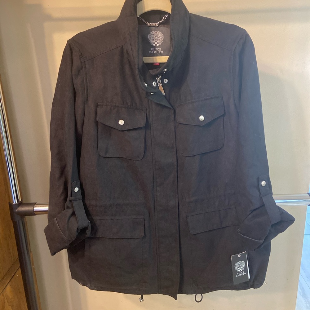 Faux Suede Utility Jacket